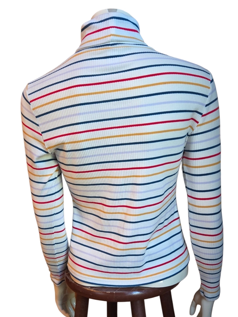 Size Small Women's Old Navy Striped Turtleneck - Picture 3 of 4